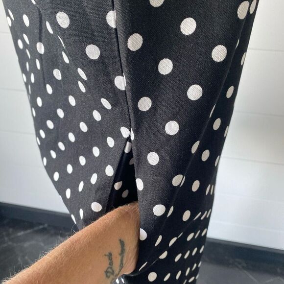 Monteau Linen Blend Black & White Polka Dot Dress Size XSmall - Picture 6 of 9